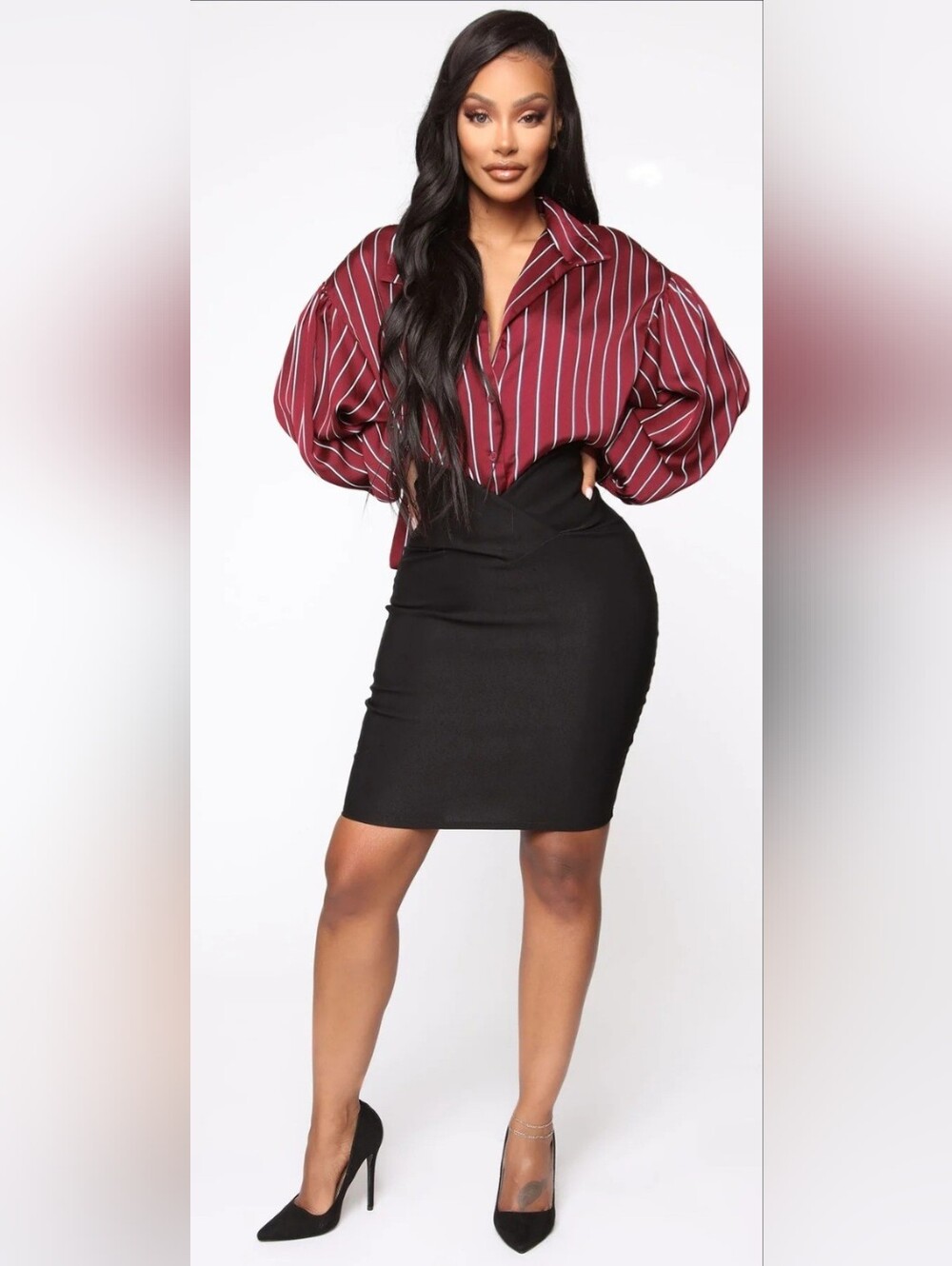 Can't Resist Black Pencil Skirt